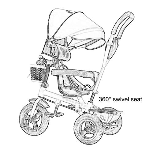 Bicicleta triciclo para bebés, frenos dobles multifunción para niños con asiento giratorio bidireccional, bicicleta de tres ruedas para exteriores para bebés, 3 colores, (100-105) X76x60cm s para