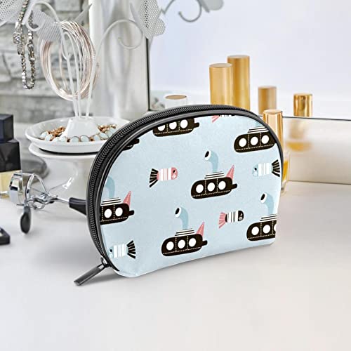 Bicicleta Vector Patrón Maquillaje Bolsa De Viaje Pequeño Cosmético Bolsa Organizador Pequeño Kit De Neceser Para Mujeres Monedero Bolso Bolso DIY Diseño, Estampado de dibujos animados, 19x5.5x13cm,