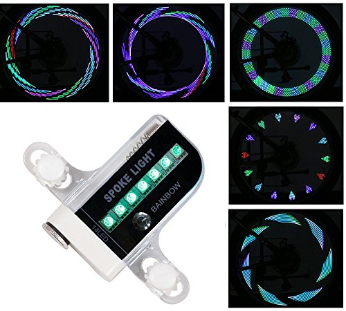 Bicycle LED Spoke Light Luces de Bicicleta con Ruedas Resistentes al Agua con 14 LED Ultrabrillantes, 30 Tipos de Patrones Cambian Automáticamente