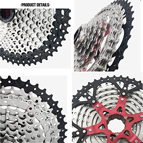 BIKECO Cassette de bicicleta MTB 8-9-10-11-12-13 velocidades para bicicleta de montaña de 11-30/32/34/36/40/42/46/50/52T compatible con Shimano Sram (excepto XD) (11 velocidades 11-40T)