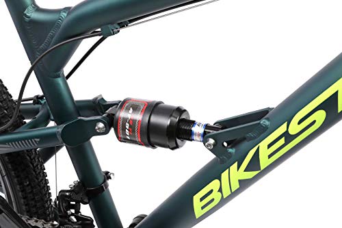 BIKESTAR Bicicleta de montaña de Aluminio Suspensión Doble Completa 27.5 Pulgadas | Cuadro 16.5" Cambio Shimano de 21 velocidades, Freno de Disco, Fully MTB | Verde