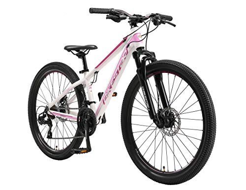 BIKESTAR Bicicleta de montaña Hardtail de Aluminio, 21 Marchas Shimano 26" Pulgadas | Mountainbike con Frenos de Disco Cuadro 13" MTB | Blanco