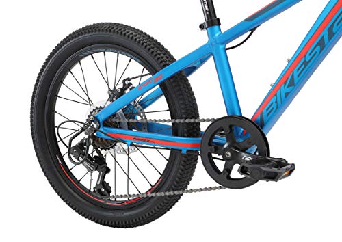 BIKESTAR Bicicleta de montaña Juvenil de Aluminio 20 Pulgadas de 6 a 9 años | Bici niños Cambio Shimano de 7 velocidades, Freno de Disco, Horquilla de suspensión | Azul