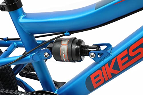 BIKESTAR Bicicleta de montaña Suspensión Doble Bicicleta Juvenil 20 Pulgadas de 6 años | Cambio Shimano de 7 velocidades, Freno de Disco, Fully | niños Bicicleta Azul