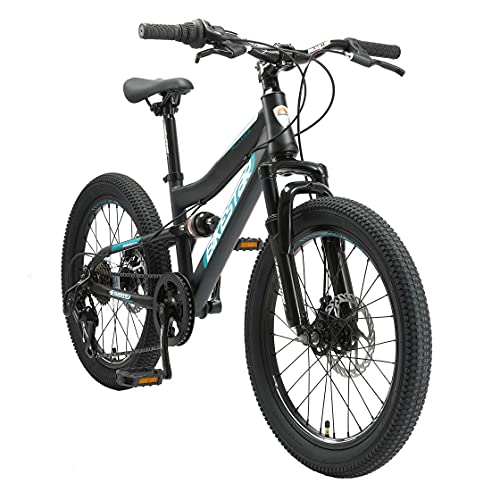 BIKESTAR Bicicleta de montaña Suspensión Doble Bicicleta Juvenil 20 Pulgadas de 6 años | Cambio Shimano de 7 velocidades, Freno de Disco, Fully | niños Bicicleta Negro