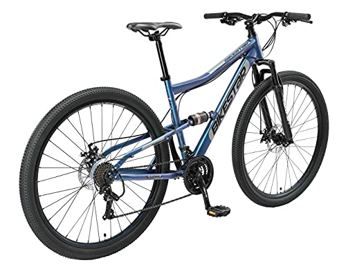 BIKESTAR Bicicleta de montaña Suspensión Doble Completa 29 Pulgadas | Cuadro 19" Cambio Shimano de 21 velocidades, Freno de Disco, Fully MTB Azul