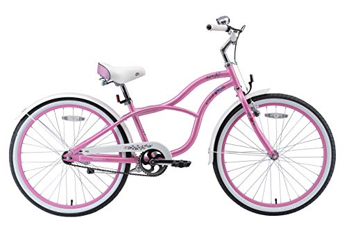 BIKESTAR Bicicleta Infantil para niños y niñas a Partir de 10 años | Bici 24 Pulgadas con Frenos | 24" Edición Cruiser Rosa