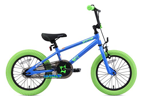 BIKESTAR Bicicleta Infantil para niños y niñas a Partir de 4 años | Bici 16 Pulgadas con Frenos | 16" Edición BMX Azul Verde