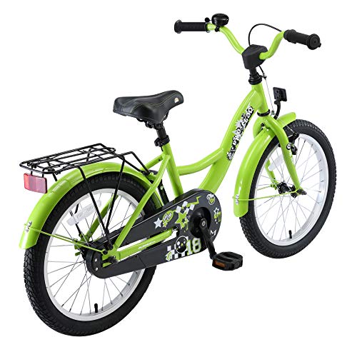 BIKESTAR Bicicleta Infantil para niños y niñas a Partir de 5 años | Bici 18 Pulgadas con Frenos | 18" Edición Clásica Verde