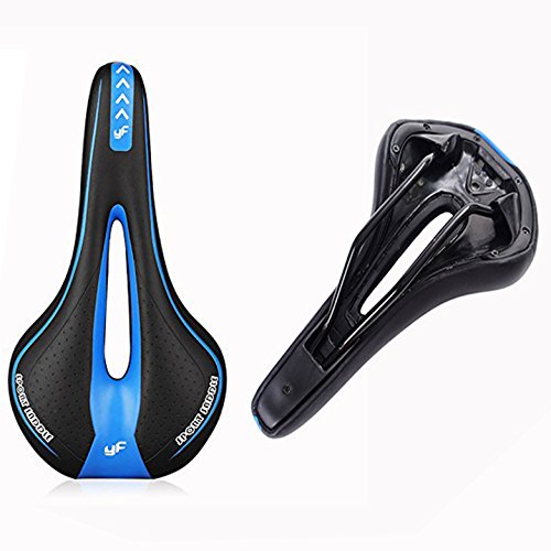 Binnan Sillín Bicicleta Gel de Montaña Cómodo Sillín de Ciclismo, Negro y Azul