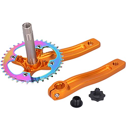 Bnineteenteam Juego de bielas de Bicicleta, Brazo de biela MTB de aleación de Aluminio 170 mm 104 BCD Bicicleta de montaña 38T bielas y bielas de una Velocidad Accesorios de Ciclismo(Oro)