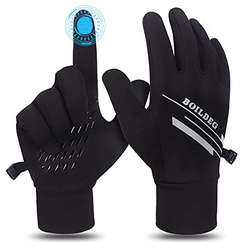 boildeg Guantes de Ciclismo con Pantalla táctil Guantes Bicicleta Montaña Guantes Invierno para Correr Guantes Deportivos Antideslizantes a Prueba de Viento para MTB Correr Hombres ＆ Mujeres