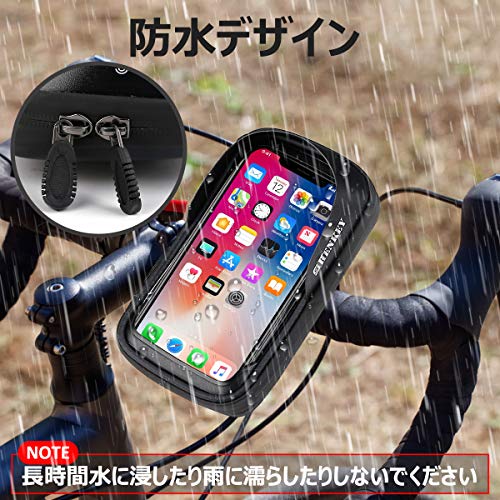 Bolsa Manillar Bicicleta,Soporte para Teléfono de Bicicleta con Pantalla Táctil Resistente al Agua,Marco de Ciclismo,Bolsa de Tubo Superior,Soporte para Teléfono Inteligente de Hasta 6.5 Pulgadas