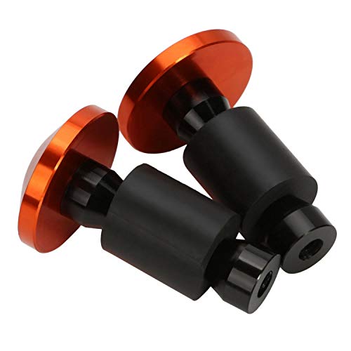 BRAUTO Tallado de 2pcs CNC Universal moto 7/8" 22mm manillar puños tapones tapones de barra Naranja