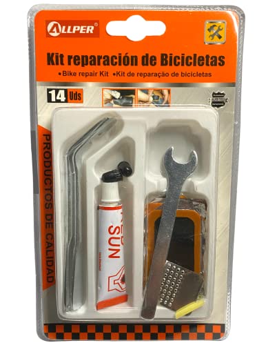 BRICOSIMA Kit Repara Pinchazos Bicicleta, Parches Bicicleta autoadhesivos, reparación de neumáticos de Bicicleta y repara Todo Tipo de cámaras.