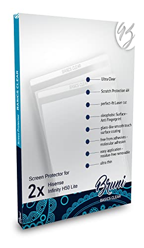 Bruni Película Protectora Compatible con Hisense Infinity H50 Lite Protector Película, Claro Lámina Protectora (2X)