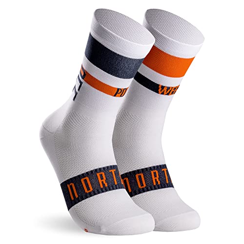 Calcetines Deportivos de Ciclismo y Running de Caña Alta para Hombre y Mujer – ONOFF (40-42, Orange)