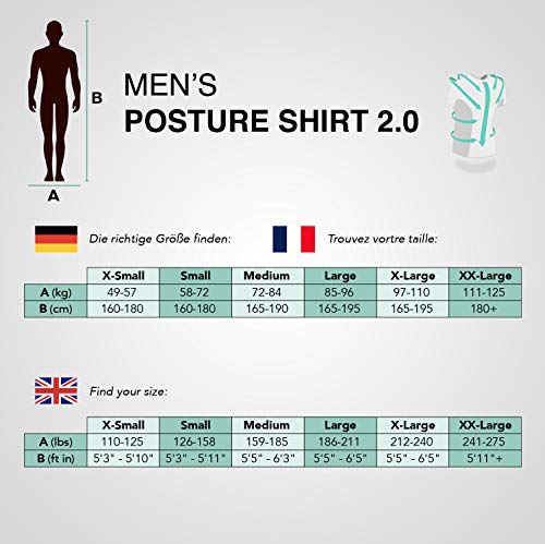 Camiseta con Corrector de Postura para Espalda Con Cremallera | Corrector de Hombros para Hombre | Cuenta con Tecnología Neuroband que Ayuda a Reducir Tensión | Dolor y Mejora la Postura