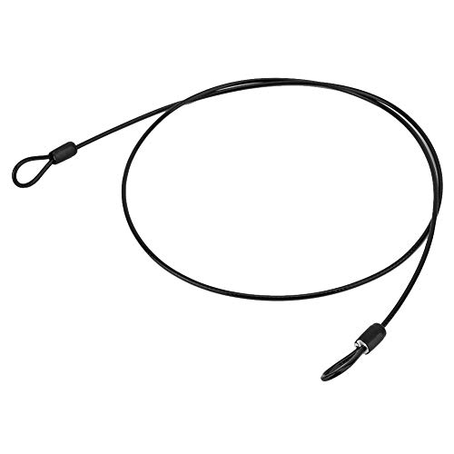 Candado para Bicicleta, Cable de acero de seguridad, Cable doble de seguridad de acero inoxidable para bicicleta, Cable de bucle para bicicleta portátil (Black )