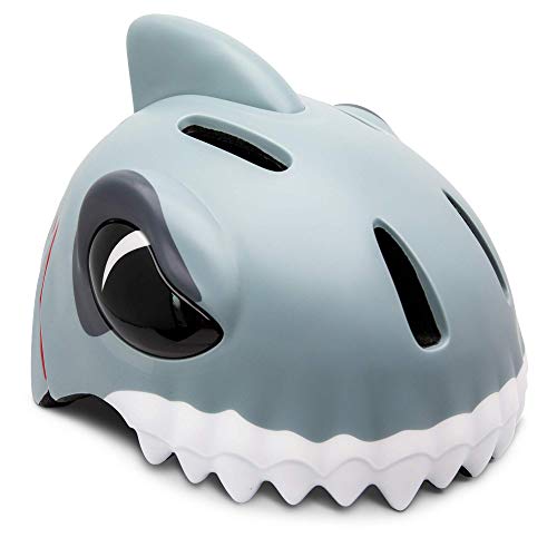 Casco de Bici para niños | Casco de Bici para niños y niñas pequeños, niños y niñas patinetes eléctricos, triciclos, Skateboarding y bicis | Casco Ciclismo Animales niño (Grey Shark)