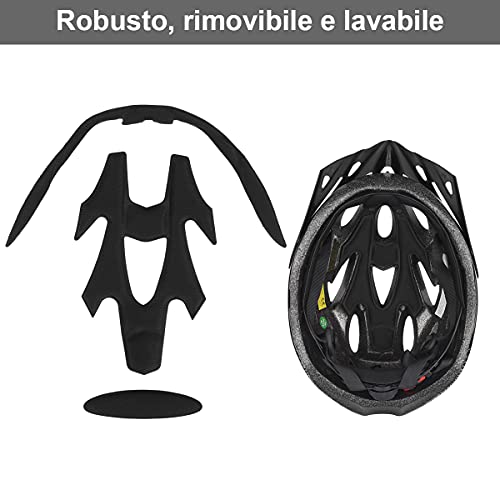 Casco de bicicleta, casco de bicicleta con visera solar para hombre y mujer jóvenes para BMX, monopatín, MTB, bicicleta de carretera ajustable, talla 57-62 cm