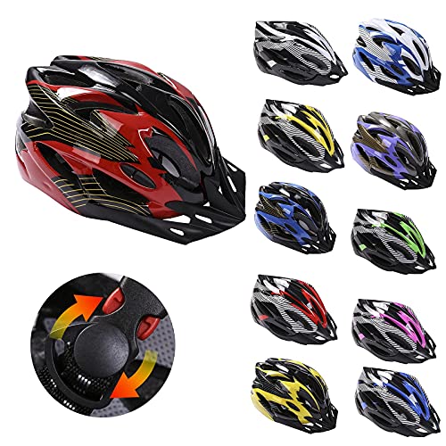 Casco de Bicicleta, Casco de Bicicleta de Montaña Casco de Bicicleta para Adultos Ajustable con Visera Extraíble para Bicicleta MTB City Specialized Casco de Bicicleta para Hombres y Mujeres Rojo