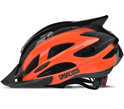 Casco de Bicicleta, Cascos de Bicicleta Ligeros Ajustables para Adultos, Casco de Carretera con Visera extraíble (Naranja)