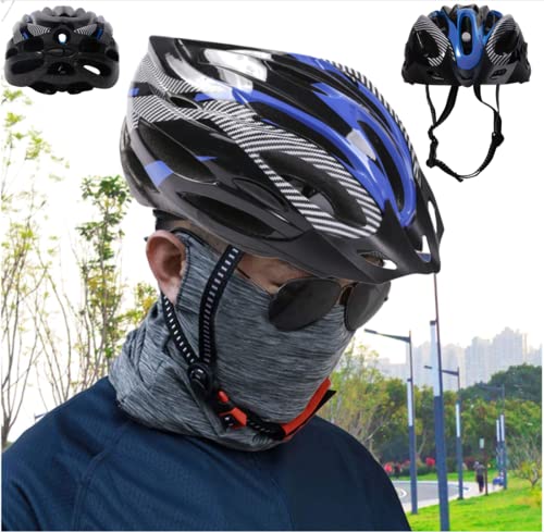 Casco de Bicicleta de Montaña, Casco de Bicicleta para Adultos Casco Ajustable con Visera Extraíble Casco de Bicicleta MTB City Specialized para Bicicleta de Montaña y para Hombres y Mujeres Azul