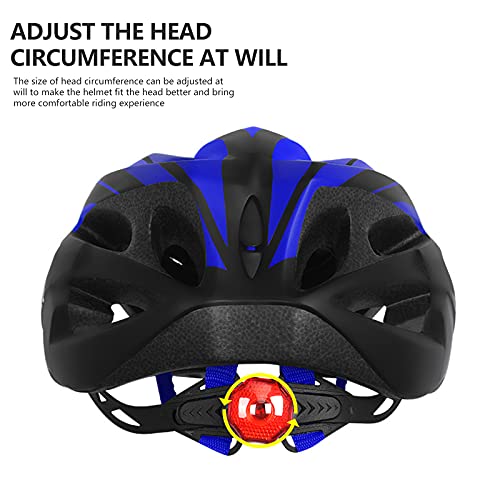 Casco de bicicleta para hombre y mujer, con luz trasera y visera desmontable, para bicicleta de carreras de montaña (57-62 cm), color azul