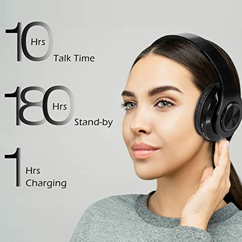 Cascos Diadema Inalámbricos Bluetooth,Sendowtek Cascos Bluetooth Inalámbrico,Auriculares estéreo de Alta fidelidad con cancelación de Ruido (Negros)