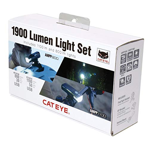 CatEye AMPP 1100 + 800 Luz Delantera, Unisex, Negro