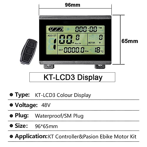 CH-LYD Kit de conversión ebike 48V 500W Motor de Cubo de Engranaje sin escobillas de Rueda Delantera, Ruedas 27.5 Pulgadas para Kit de conversión de Bicicleta eléctrica, con Pantalla LCD3