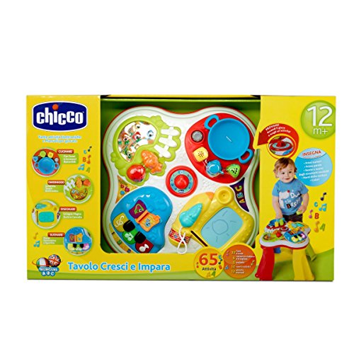 Chicco Hobbies Primeras Actividades, Mesa de Actividades Infantil Bilingüe Español/Inglés, Juego Educativo Electrónico con Luces y Sonido – Juguete para Bebés de 1 a 4 Años