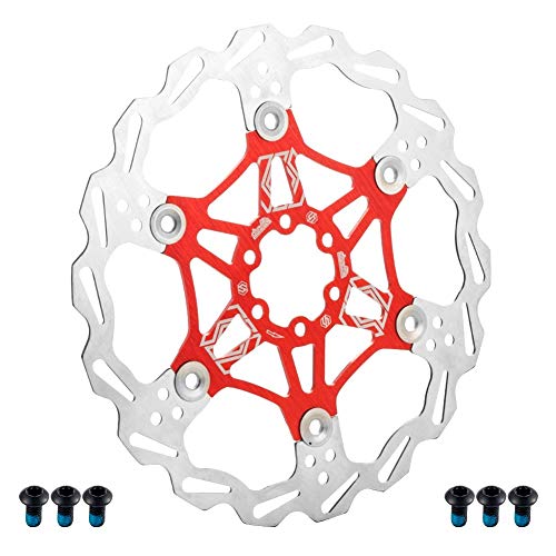 Chooee Disco de Freno 160mm,Bicicleta Freno Rotor para Montaña/MTB,Rojo