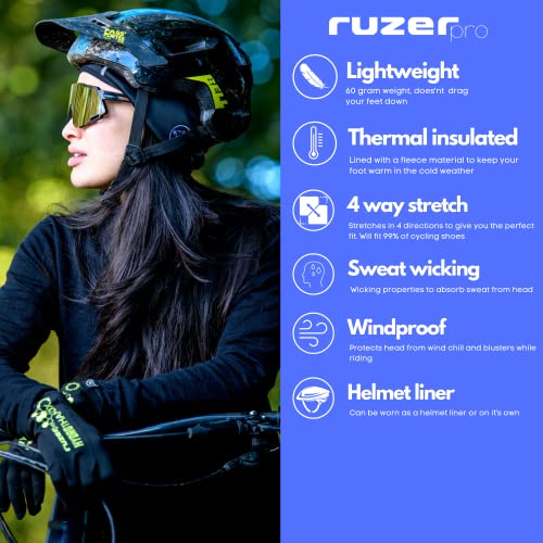 Ciclismo cálido y transpirable de secado rápido debajo del casco gorra polar con calavera gorro de invierno negro con protección contra el viento a prueba de viento protección contra la lluvia mujer