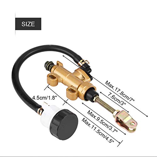 Cilindro maestro de freno trasero, pompa freno quad, bomba de freno moto trial, bomba hidráulica universal con depósito, bomba de cilindro maestro de freno de pie trasero para motocicleta dirt bike