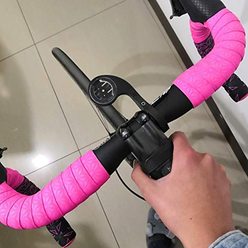 Cinta del manillar de la bicicleta, 7 colores de absorción suave del sudor Alta bicicleta elástica Bicicleta de carretera Manillar Ciclismo Wrap(Rosado)