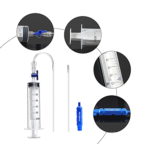 CJBIN Jeringuilla Liquido Tubeless con Llave Obus Valvula Presta, 60 ml Cycling Jeringuilla para Inyectar Líquido Tubeless con Herramienta de Extracción de Válvula MTB Presta, para Sellante