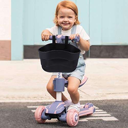 CLISPEED Cesta de bicicleta infantil delantera y trasera para bicicleta infantil, cesta de mimbre, cesta de mimbre desmontable, cesta para bicicleta para scooter, portaequipajes, cesta