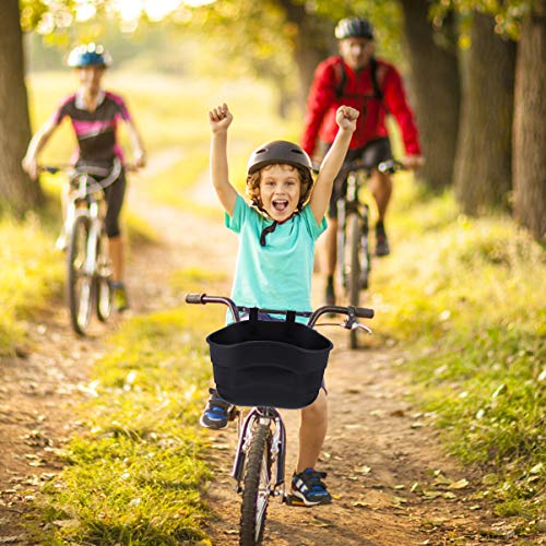 CLISPEED Cesta de bicicleta infantil delantera y trasera para bicicleta infantil, cesta de mimbre, cesta de mimbre desmontable, cesta para bicicleta para scooter, portaequipajes, cesta