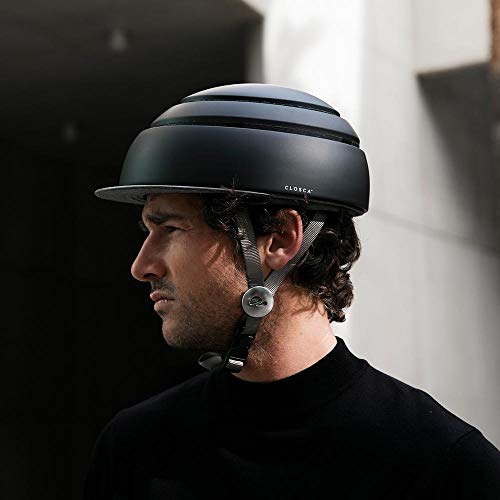 Closca Casco de Bicicleta para Adulto, Plegable Helmet. Casco de Bici y Patinete Eléctrico/Scooter para Mujer y Hombre Unisex. Negro/Talla S. Diseño Patentado