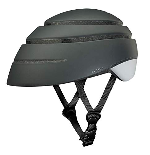 Closca Casco de Bicicleta para Adulto, Plegable Helmet Loop. Casco de Bici y Patinete Eléctrico/Scooter para Mujer y Hombre Unisex. Negro/Blanco, Talla M