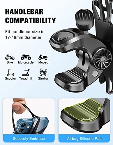 Cocoda Soporte Móvil Bicicleta, Soporte Movil Moto, Rotación 360° Ajustable Universal Montaje para Manillar de Bicicleta Compatible con 13 Pro Max/13 Pro/13/12/11, Samsung Galaxy S21 Ultra/S20,etc