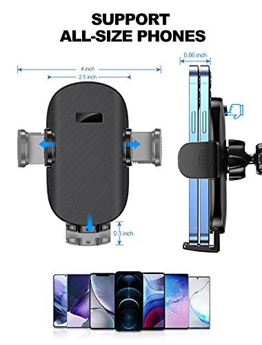 Cocoda Soporte Móvil Coche, 360° Rotación Soporte Movil Coche Universal Ajustable con Clip de Gancho Mejorado para Rejilla del Aire Ventilación, Sujeta Movil Coche Compatible con iPhone Samsung y Más