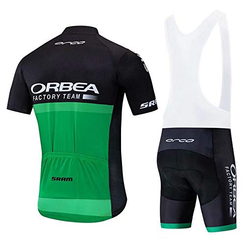 Conjunto Traje Ciclismo para Hombre, Maillot Ciclismo Mangas Cortas y Culotte Bicicleta con 3D Gel Pad, Equipacion Ciclismo para Verano