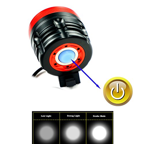 Constefire LED LUZ Linterna LáMPARA Torch Cree 7X LED de Bicicleta/Bici lámpara Luz LED Frontal luz de la Bicicleta Bicicletas (7 led, 3 Modos) con 6x16850 batería y Cargador