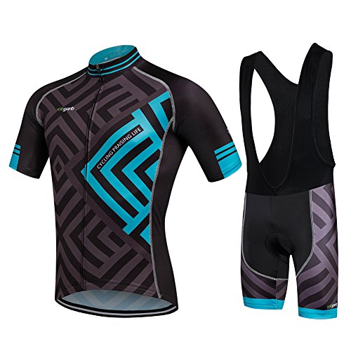 Cornasee Ropa Ciclismo Verano para Hombre Ciclismo Maillot y Culotte Pantalones Cortos (Enrejado,XXL)