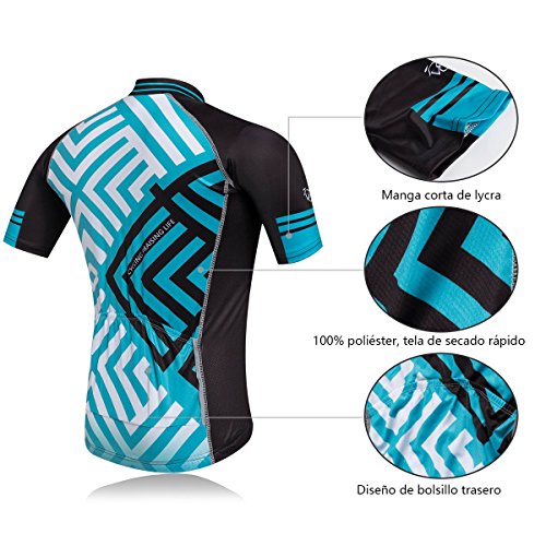 Cornasee Ropa Ciclismo Verano para Hombre Ciclismo Maillot y Culotte Pantalones Cortos (Enrejado,XXL)