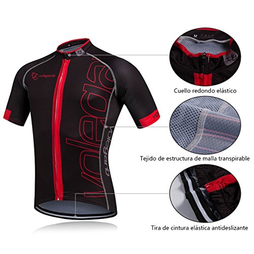 Cornasee Ropa Ciclismo Verano para Hombre Ciclismo Maillot y Culotte Pantalones Cortos (Negro,M)