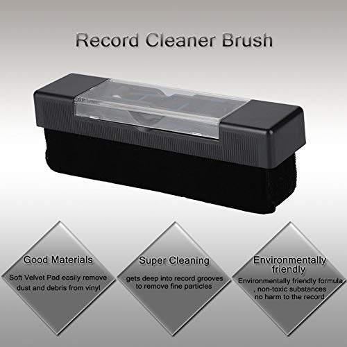 Cuifati Record Cleaner Stylus Brush, Audio Record Cleaner Brush Antiestático Vinyl Record Cleaner Brush Cleaner Removedor de Polvo para Reproductor de Discos de Vinilo, fórmula ecológica